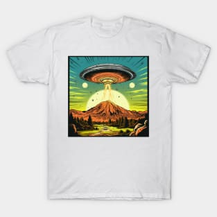 Vintage Comics UFO Encounters UFO Witness Cartoon Vintage T-Shirt